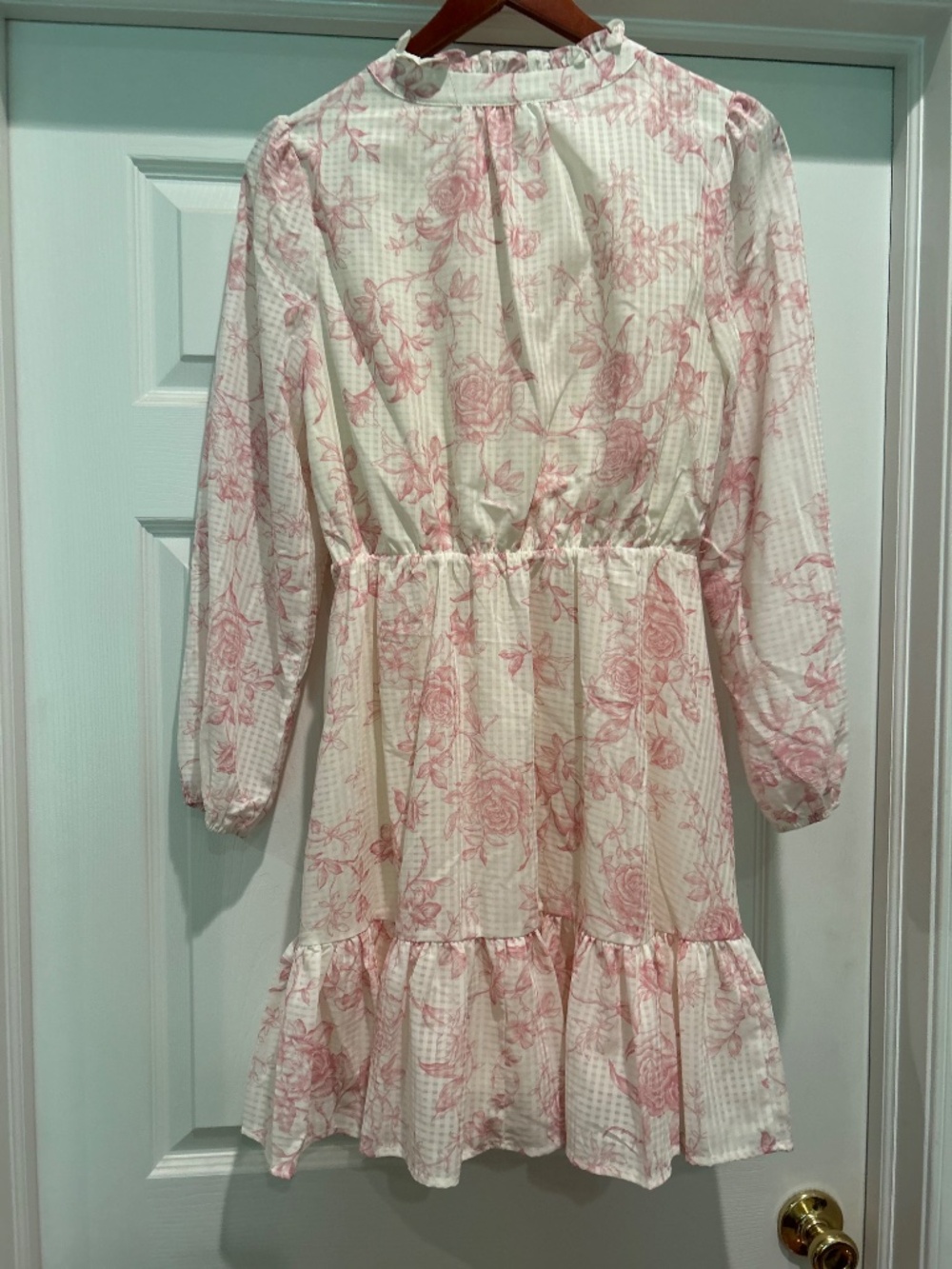 Joie Light Cream Blush Floral Button-Front Blouse - Picture 9 of 9
